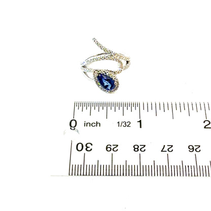 Natural Sapphire Diamond Ring Size 6.5 14k White Gold 2.4 TCW Certified $5,950 601543