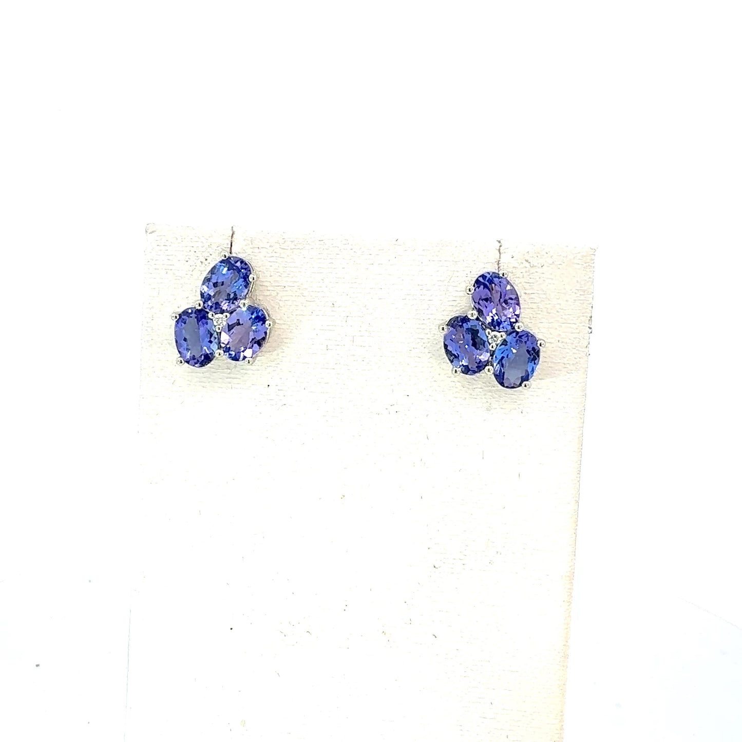 Natural Tanzanite Diamond Stud Earrings 14k Gold 6.15 TCW Certified $4,950 601547