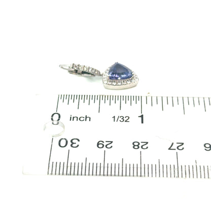 Natural Sapphire Diamond Earrings 14k Gold 4.14 TCW Certified $4,950 604426