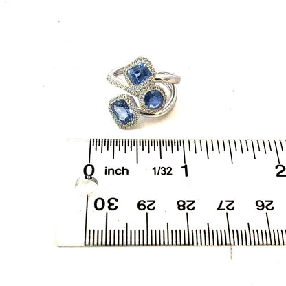 Natural Sapphire Diamond Ring Size 7 14k Gold 4.03 TCW Certified $6,950 604429
