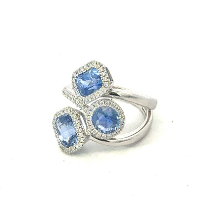 Natural Sapphire Diamond Ring Size 7 14k Gold 4.03 TCW Certified $6,950 604429