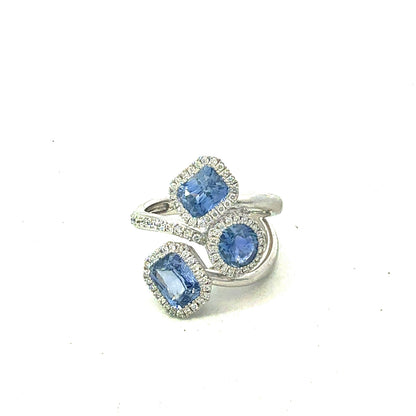 Natural Sapphire Diamond Ring Size 7 14k Gold 4.03 TCW Certified $6,950 604429