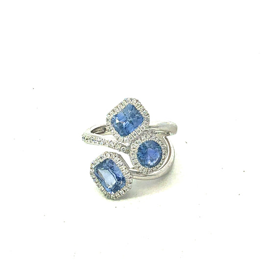 Natural Sapphire Diamond Ring Size 7 14k Gold 4.03 TCW Certified $6,950 604429