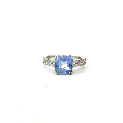 Natural Sapphire Diamond Ring Size 7 14k Gold 3.38 TCW Certified $4,950 604431