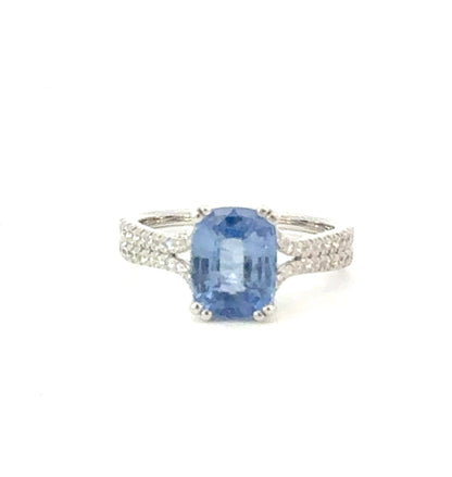 Natural Sapphire Diamond Ring Size 7 14k Gold 3.56 TCW Certified $4,950 604433