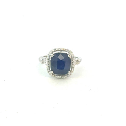 Natural Sapphire Diamond Ring Size 7 14k Gold 6.28 TCW Certified $5,950 604436