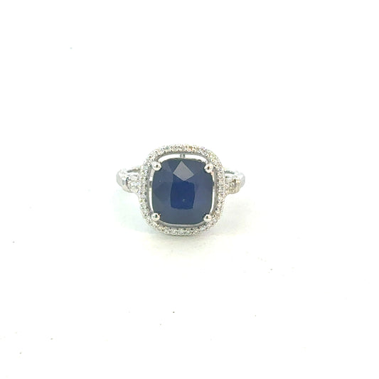 Natural Sapphire Diamond Ring Size 7 14k Gold 6.28 TCW Certified $5,950 604436