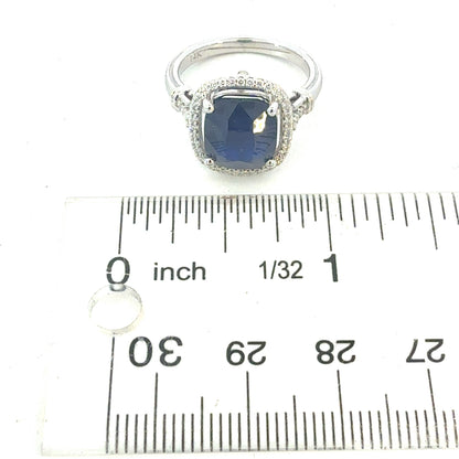 Natural Sapphire Diamond Ring Size 7 14k Gold 6.28 TCW Certified $5,950 604436