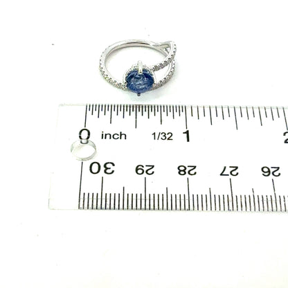 Natural Sapphire Diamond Ring Size 7 14k Gold 2.89 TCW Certified $3,950 604439