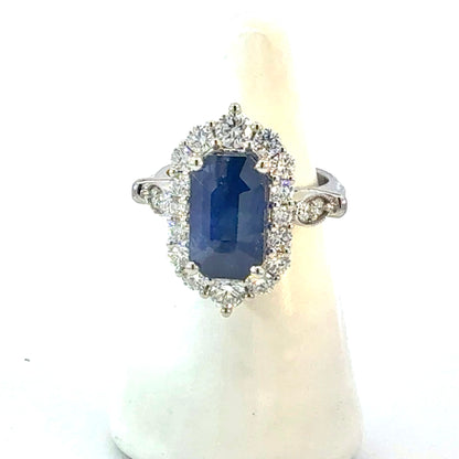 Natural Sapphire Diamond Ring Size 7 14k Gold 9.01 TCW Certified $8,950 604444