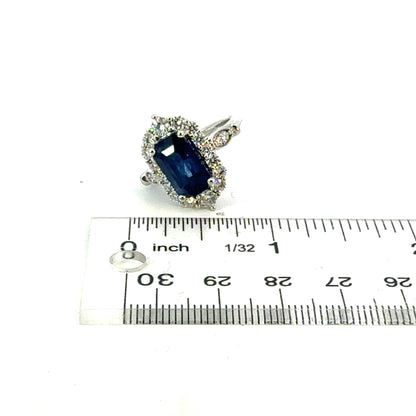 Natural Sapphire Diamond Ring Size 7 14k Gold 9.01 TCW Certified $8,950 604444