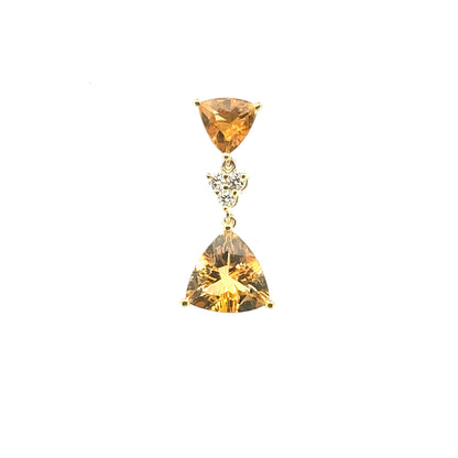 Natural Citrine Diamond Earrings 14k Gold 10.02 TCW Certified $4,950 604466