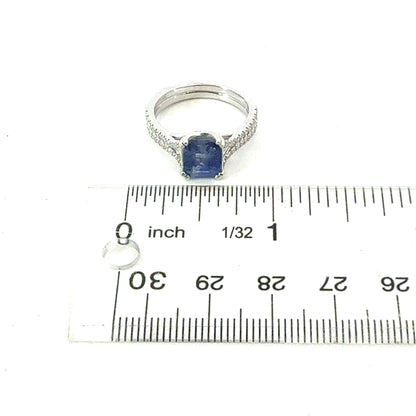Natural Sapphire Diamond Ring Size 7 14k Gold 2.59 TCW Certified $4,950 604454