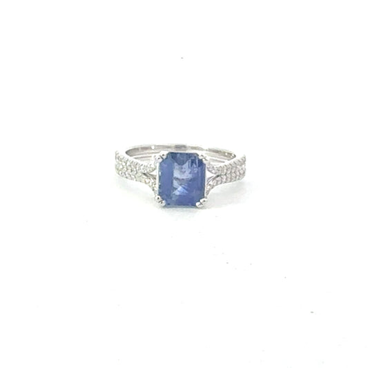 Natural Sapphire Diamond Ring Size 7 14k Gold 2.59 TCW Certified $4,950 604454