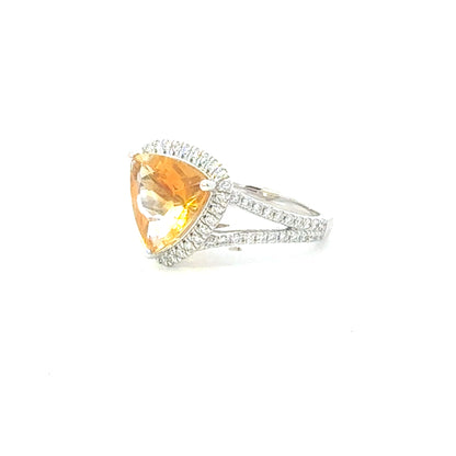 Natural Citrine Diamond Ring Size 6 14k Gold 3.76 TCW Certified $4,950 604464