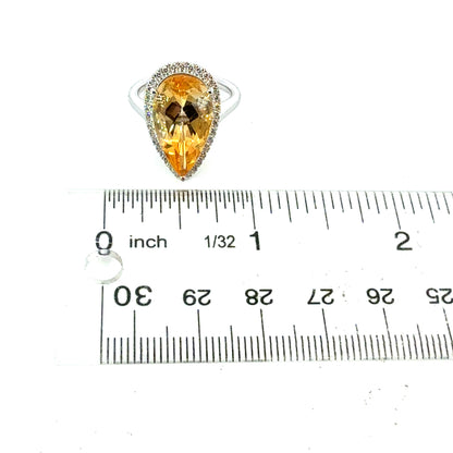 Natural Citrine Diamond Ring Size 6.5 14k Gold 6.53 TCW Certified $4,950 604471