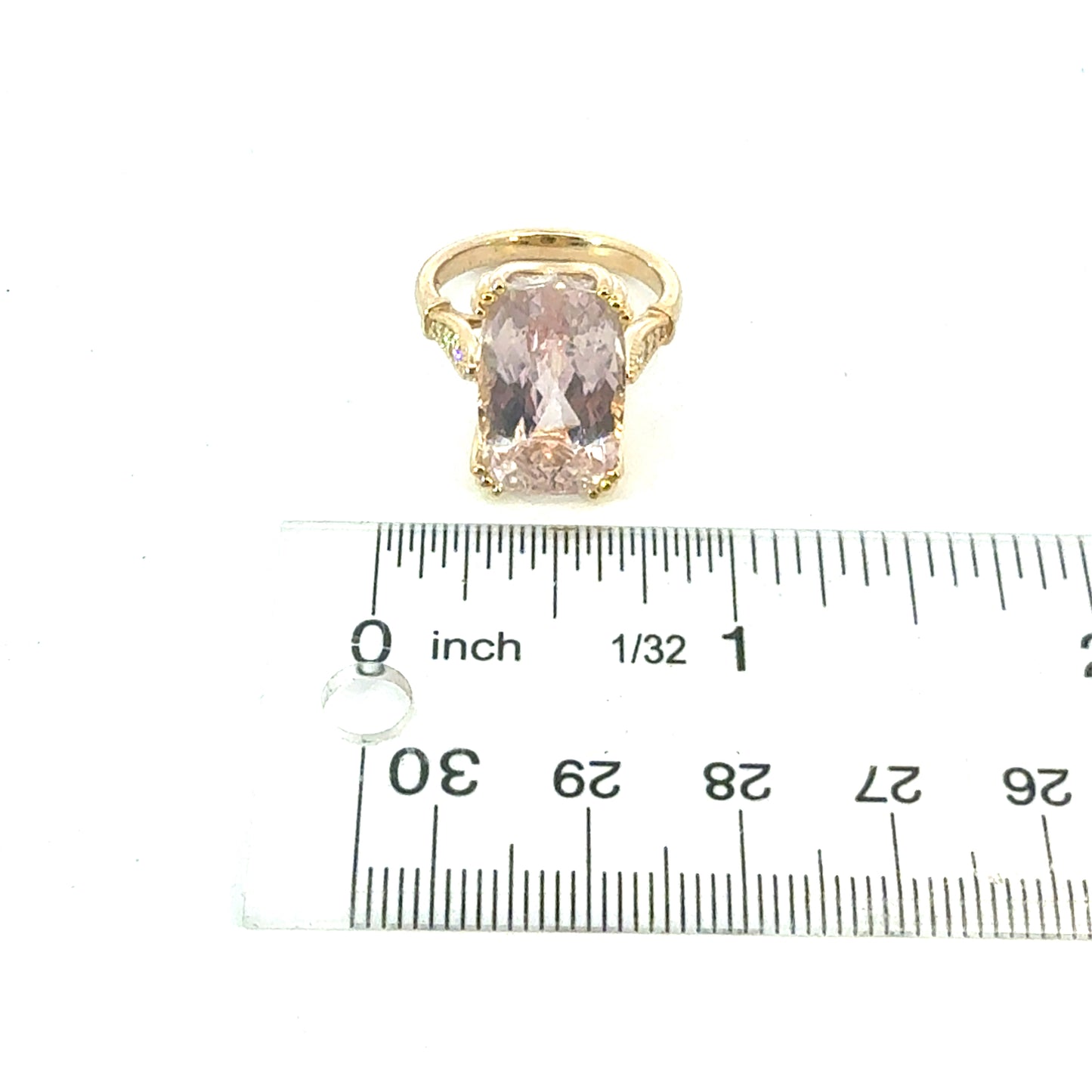 Natural Kunzite Diamond Ring Size 7 14k Gold 14.5 TCW Certified $3,950 604475