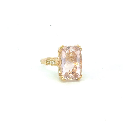 Natural Kunzite Diamond Ring Size 7 14k Gold 14.5 TCW Certified $3,950 604475