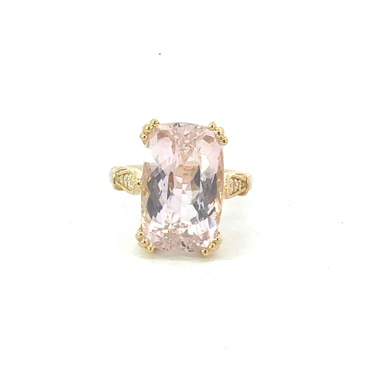 Natural Kunzite Diamond Ring Size 7 14k Gold 14.5 TCW Certified $3,950 604475