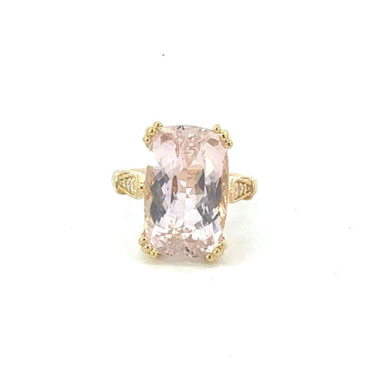 Natural Kunzite Diamond Ring Size 7 14k Gold 14.5 TCW Certified $3,950 604475