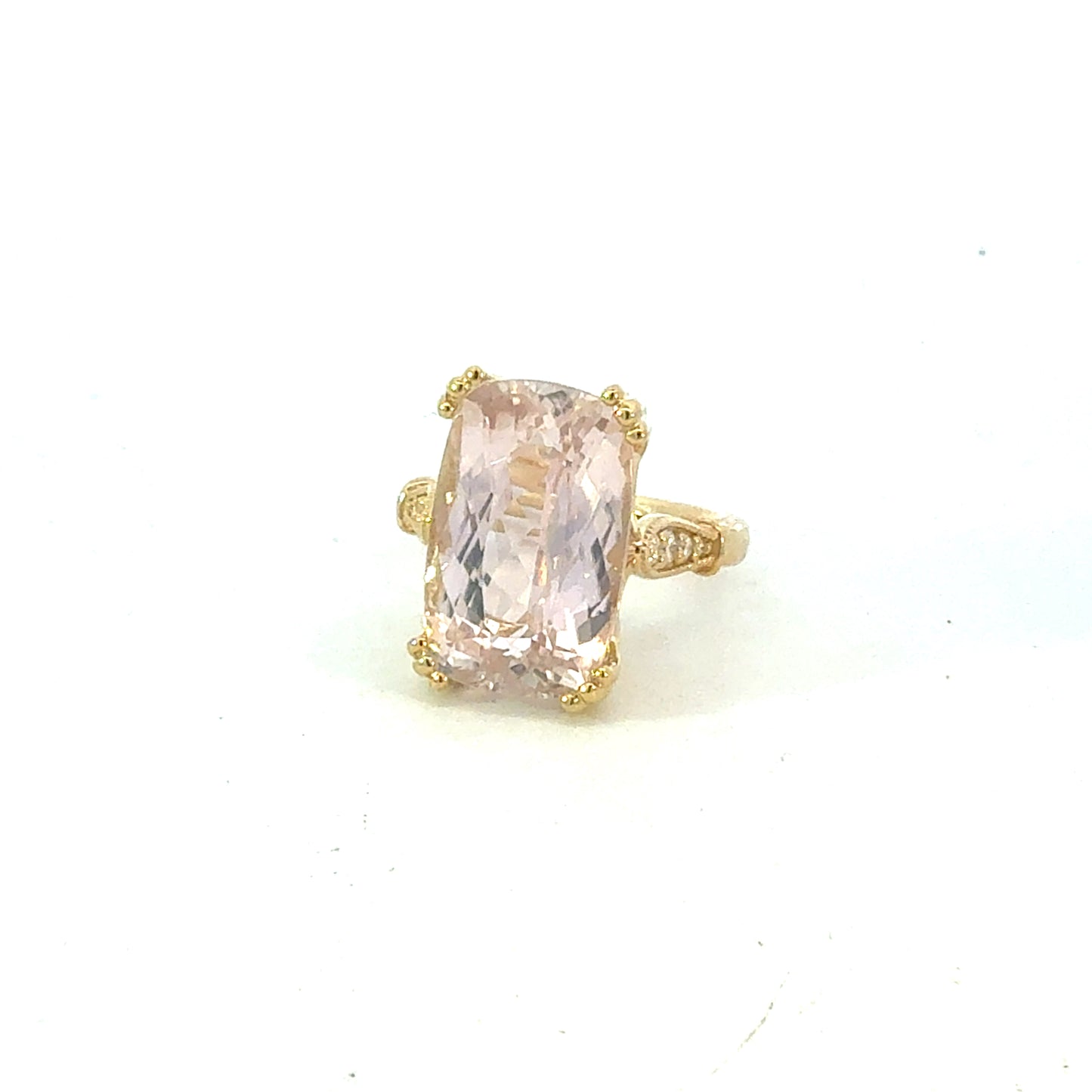 Natural Kunzite Diamond Ring Size 7 14k Gold 14.5 TCW Certified $3,950 604475