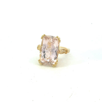 Natural Kunzite Diamond Ring Size 7 14k Gold 14.5 TCW Certified $3,950 604475