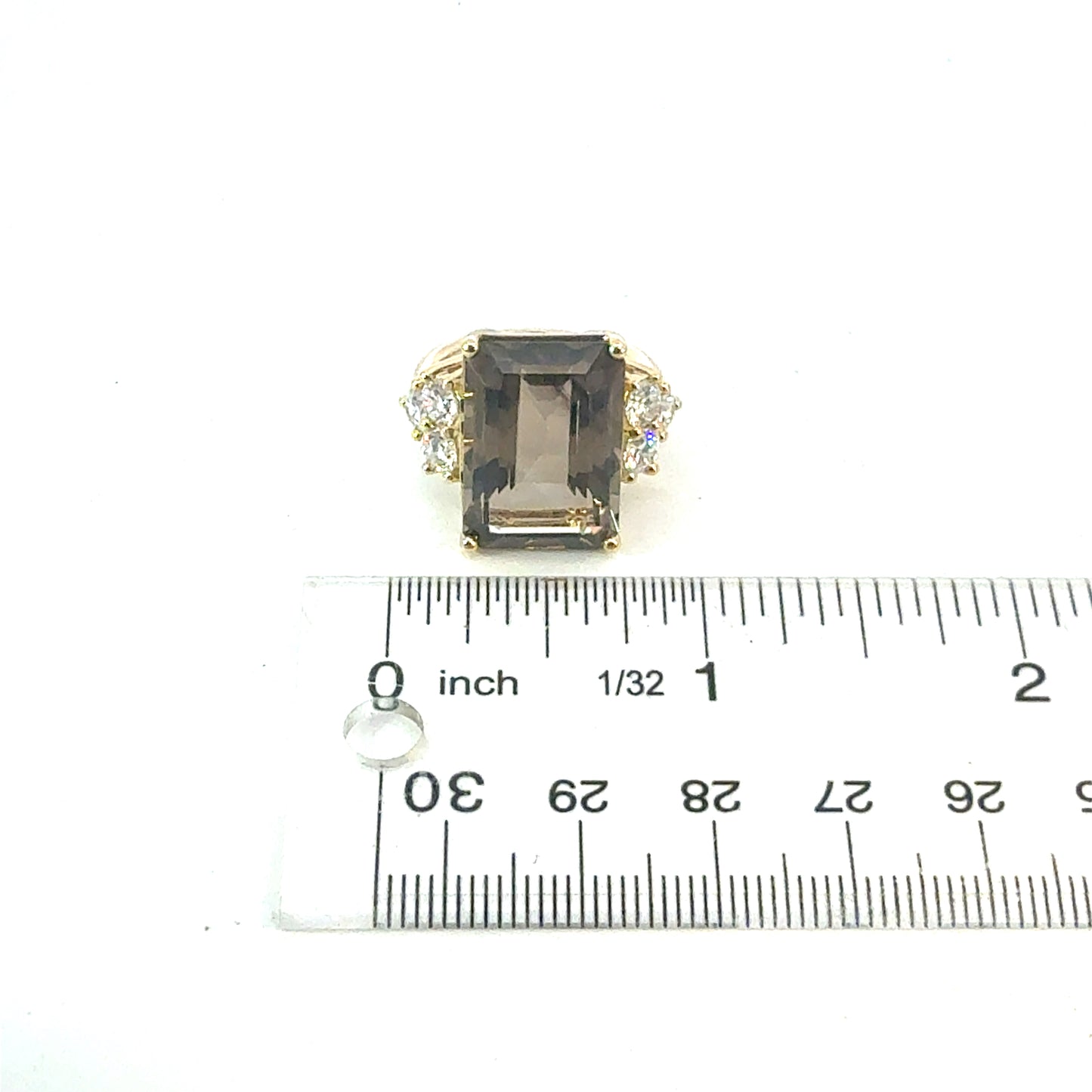 Natural Smokey Quartz Diamond Ring Size 7 14k Gold 15.09 TCW Certified $6,950 604481