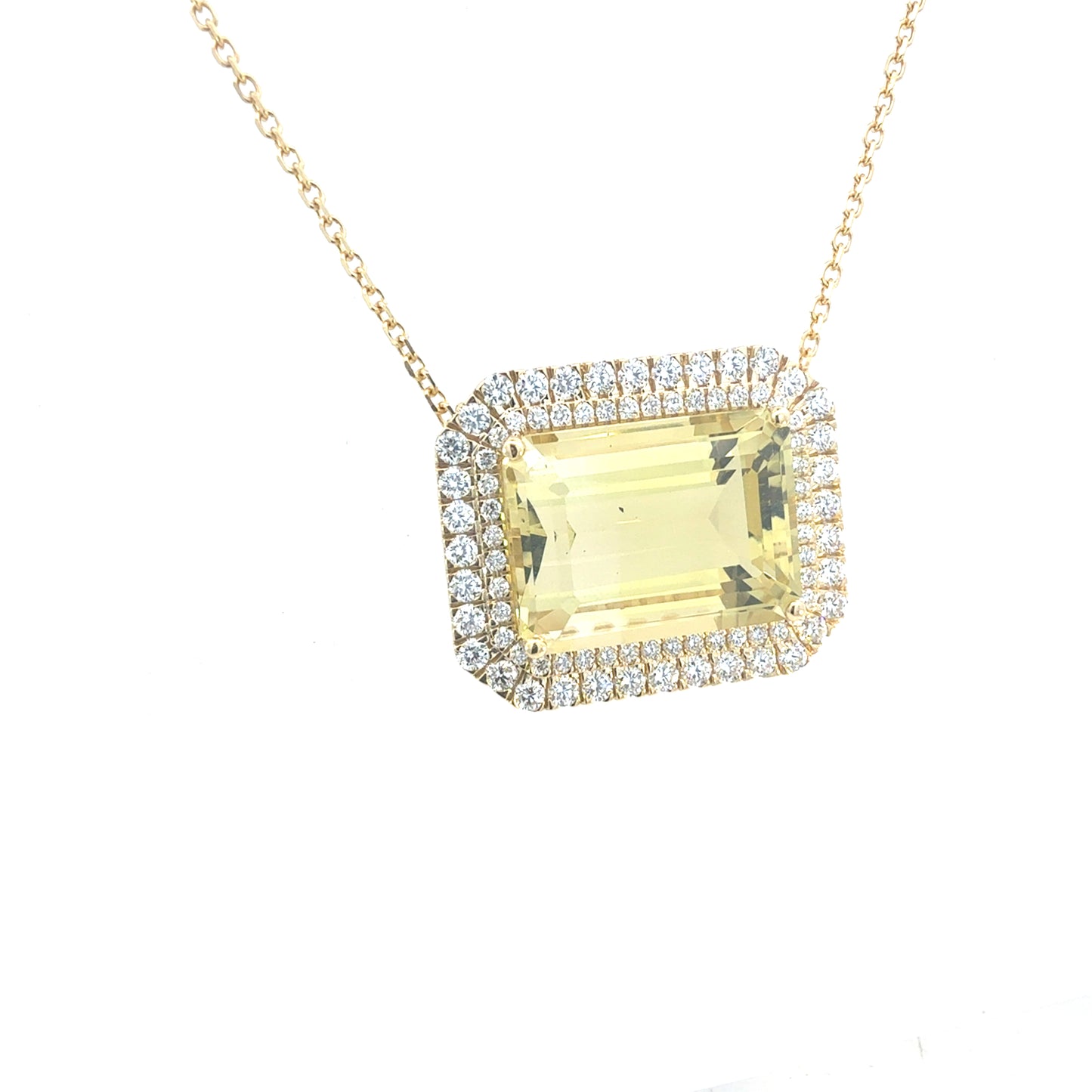 Natural Citrine Diamond Necklace 18" 14k Gold 19.96 TCW Certified $7,950 604482