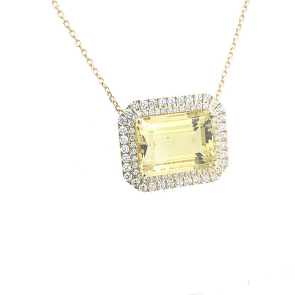 Natural Citrine Diamond Necklace 18" 14k Gold 19.96 TCW Certified $7,950 604482