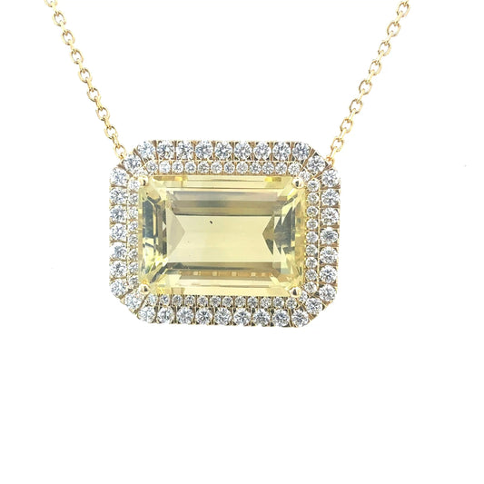 Natural Citrine Diamond Necklace 18" 14k Gold 19.96 TCW Certified $7,950 604482