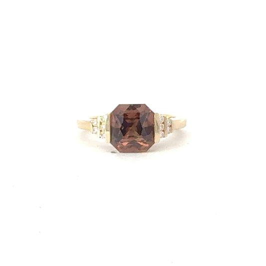 Natural Zircon Diamond Ring Size 6.5 14k Yellow Gold 3.82 TCW Certified $3,950 605219