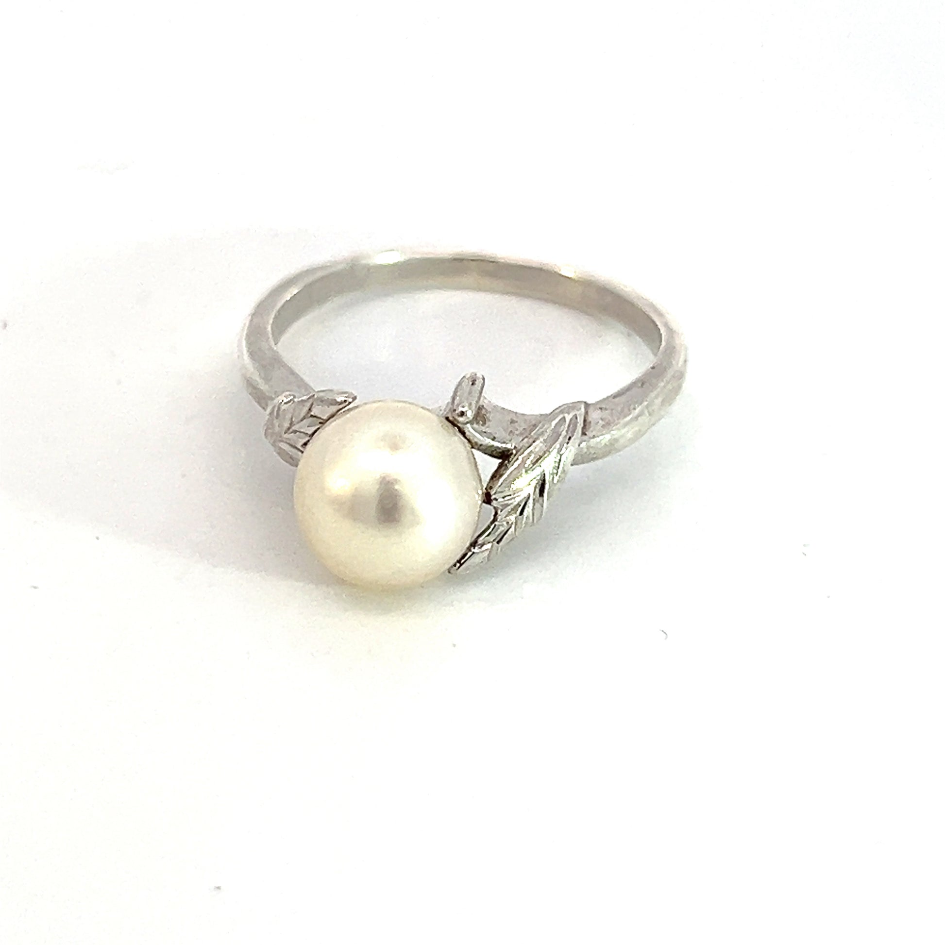 Mikimoto Estate Akoya Pearl Ring 7 Silver 7.85 mm M339 - Certified Fine Jewelry