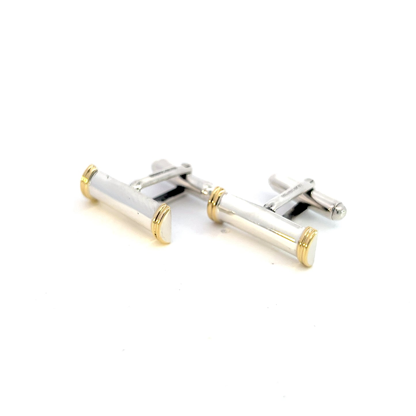 Tiffany & Co Estate Cufflinks 18k Gold Sterling Silver TIF613 - Certified Fine Jewelry