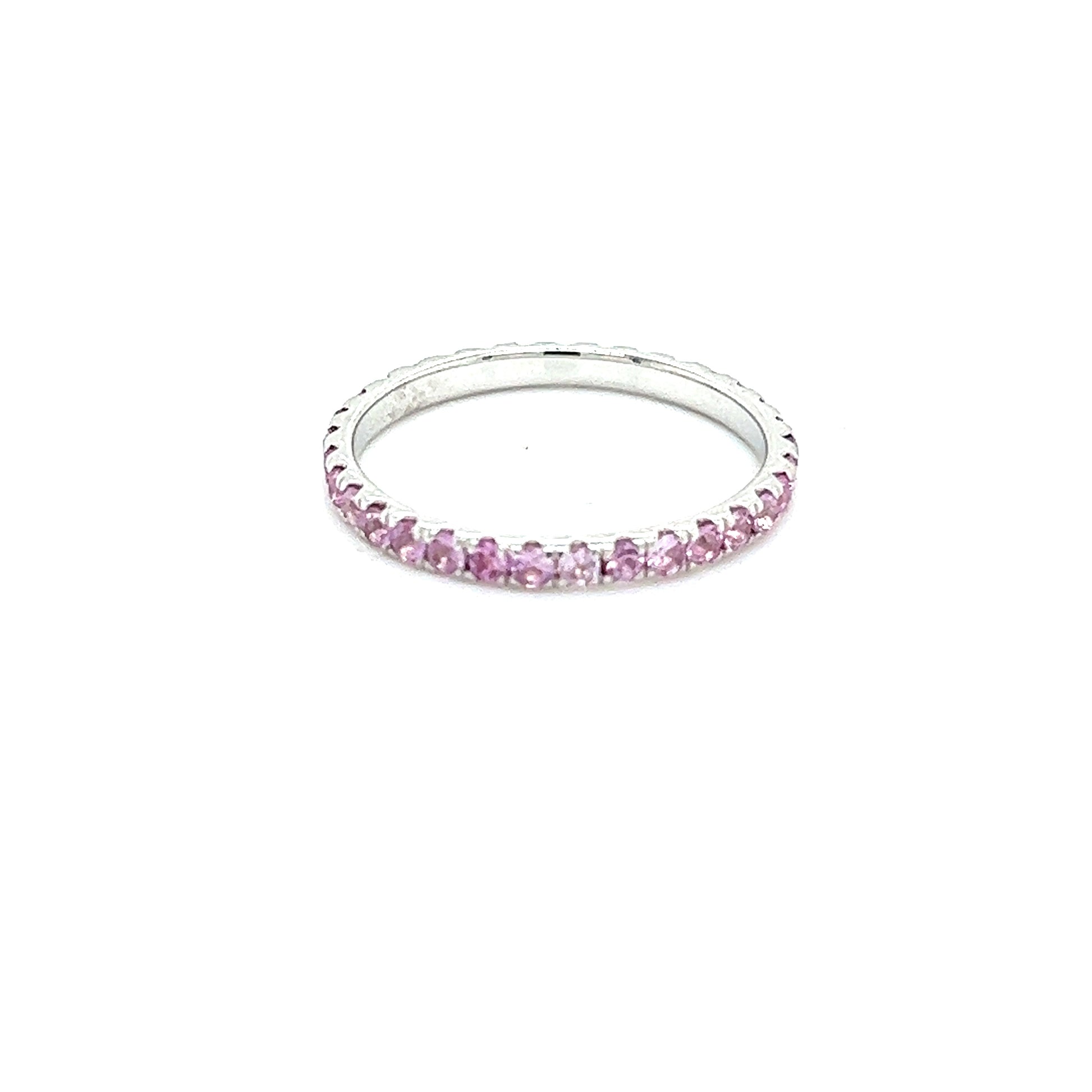 Natural Pink Sapphire Ring 6.5 14k W Gold 0.66 TCW Certified $1,190 217001 - Certified Fine Jewelry