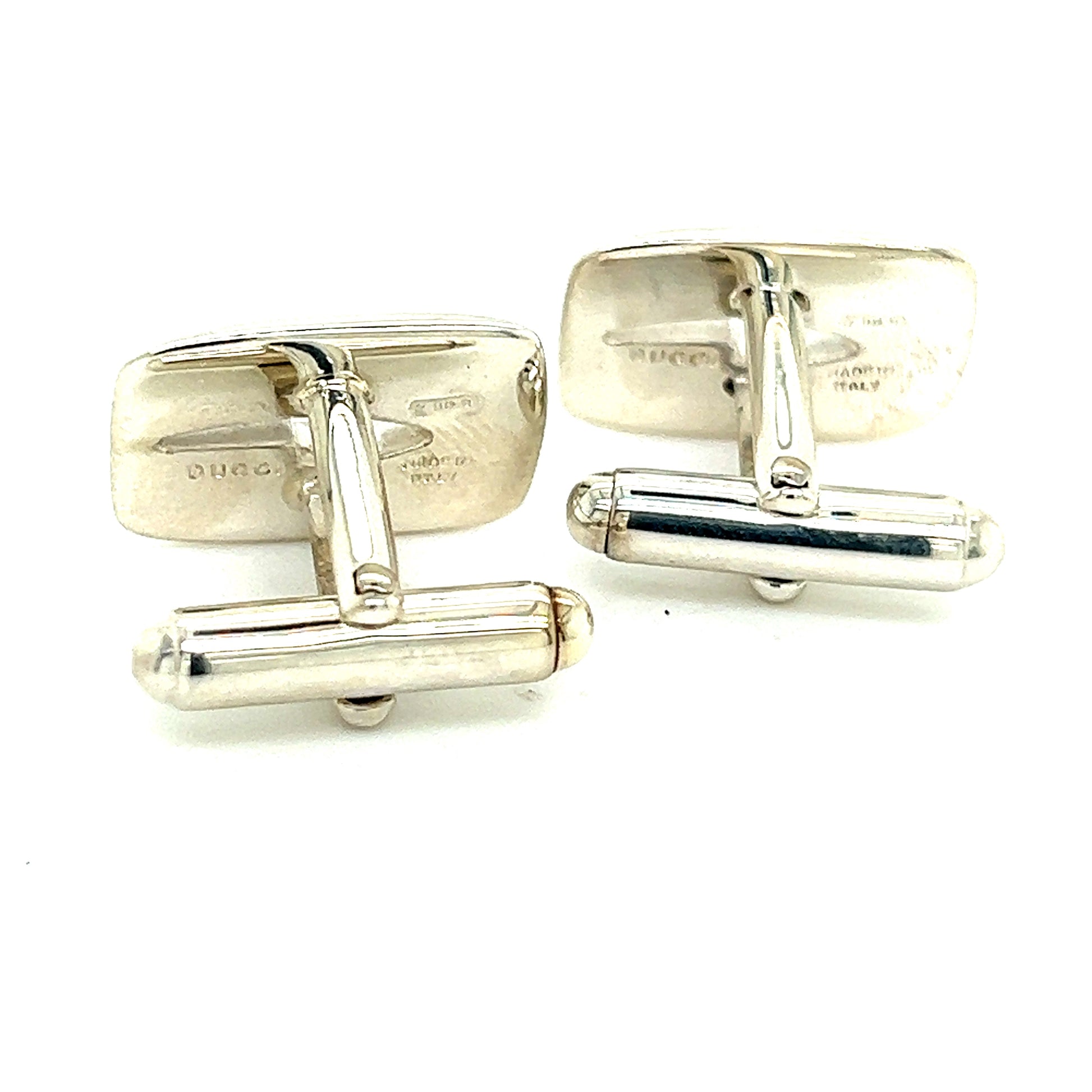 Gucci Estate Mens Cufflinks Silver G21 - Certified Fine Jewelry