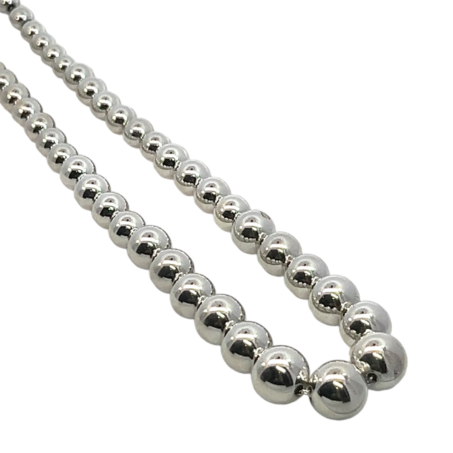 Tiffany & Co Estate Beaded Necklace 17" Sterling Silver 6-11 mm TIF702