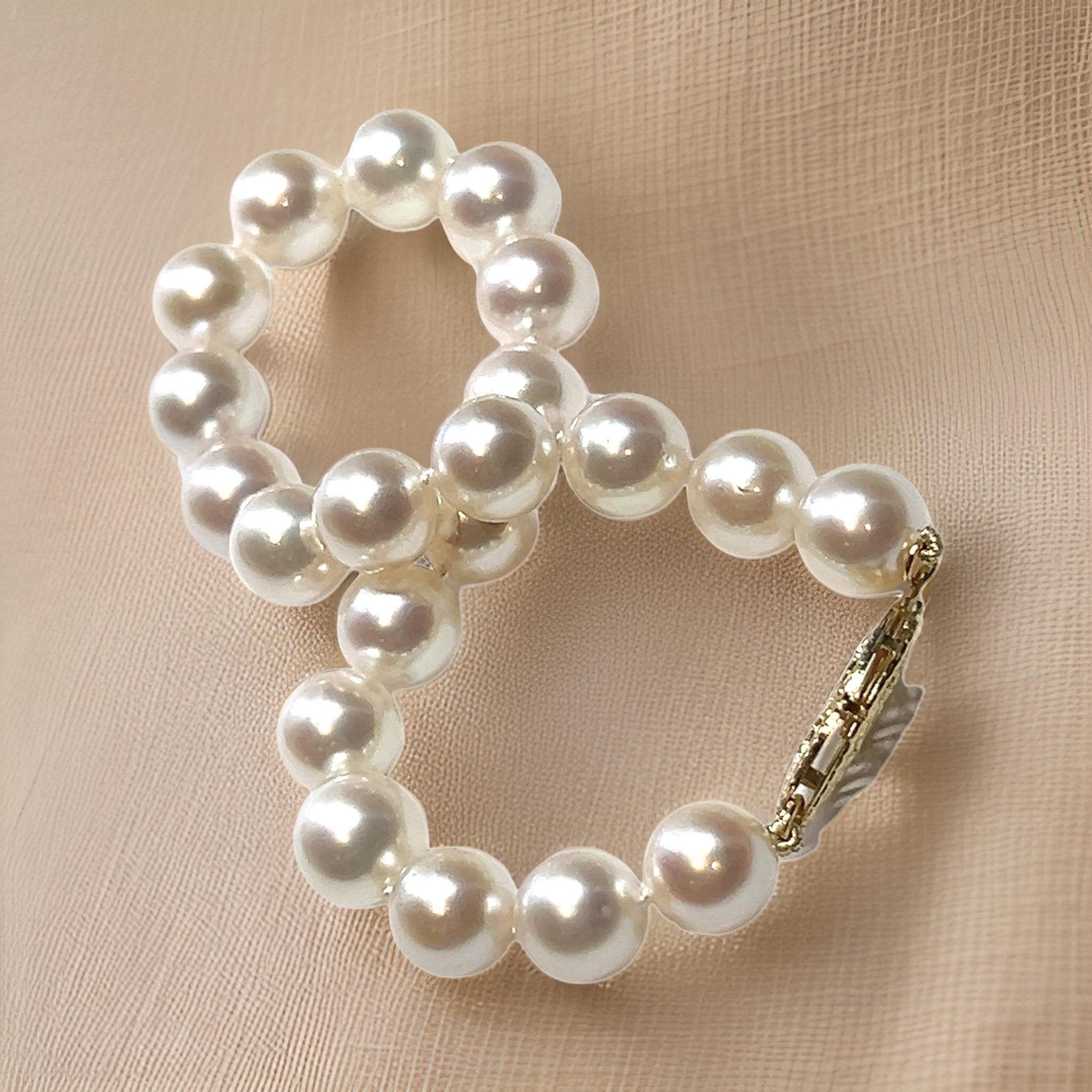 Akoya Pearl Bracelet 7" Size 14k Yellow Gold 6 mm Certified $599 311633