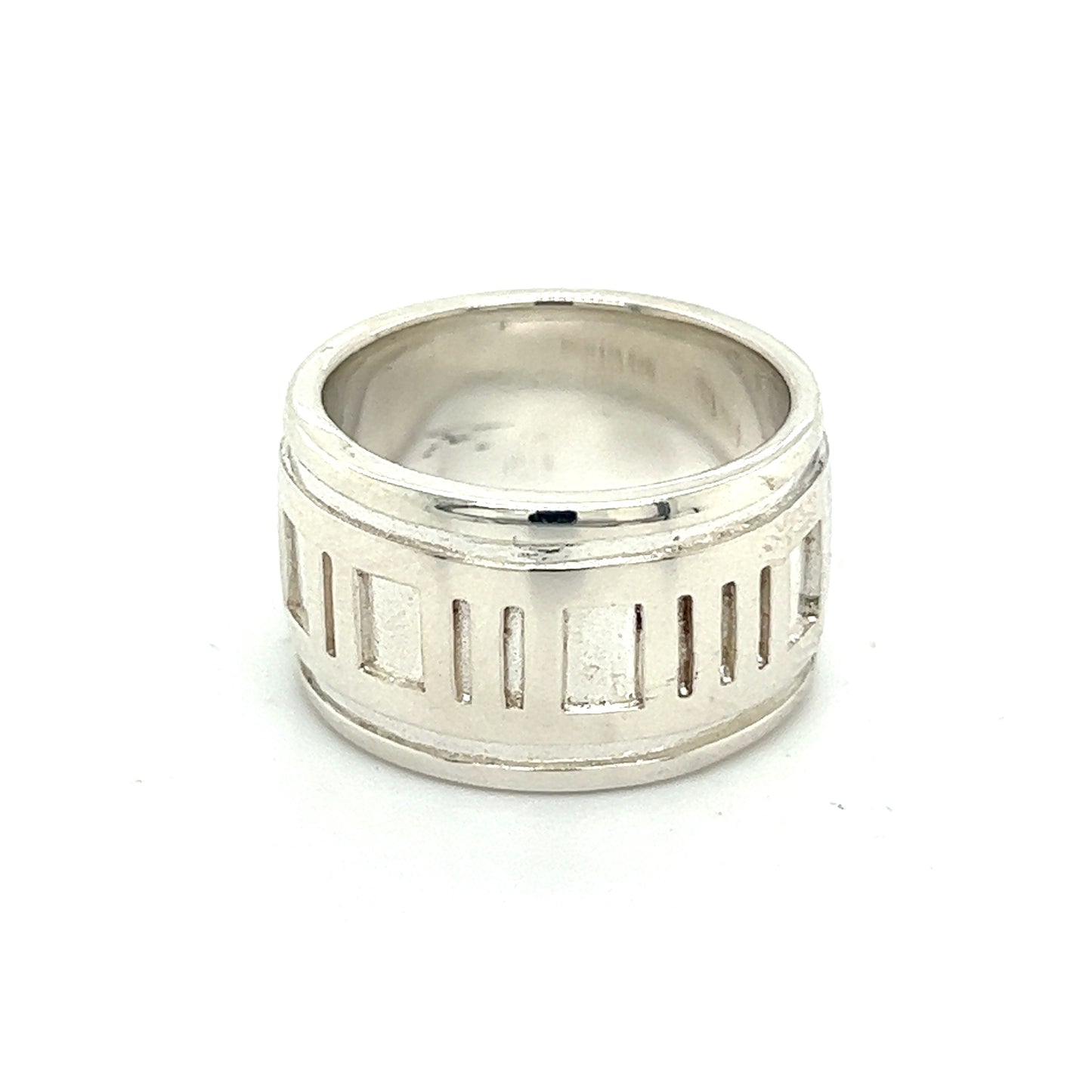 Tiffany & Co Estate Atlas Ring Size 4 Silver 11 mm TIF499 - Certified Fine Jewelry