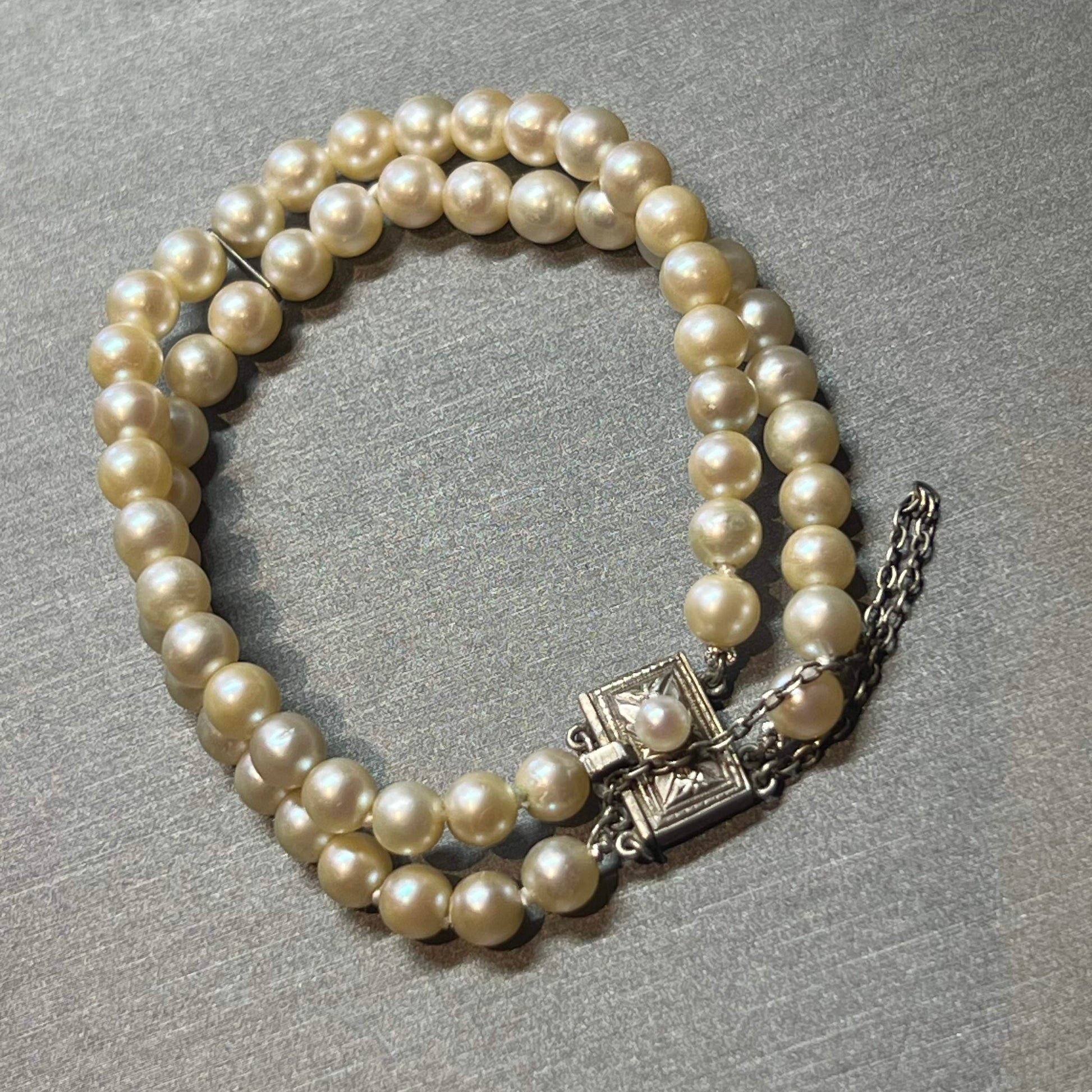 Mikimoto Estate Akoya Pearl Bracelet 6.5 Silver 5.50-6.00 mm M361