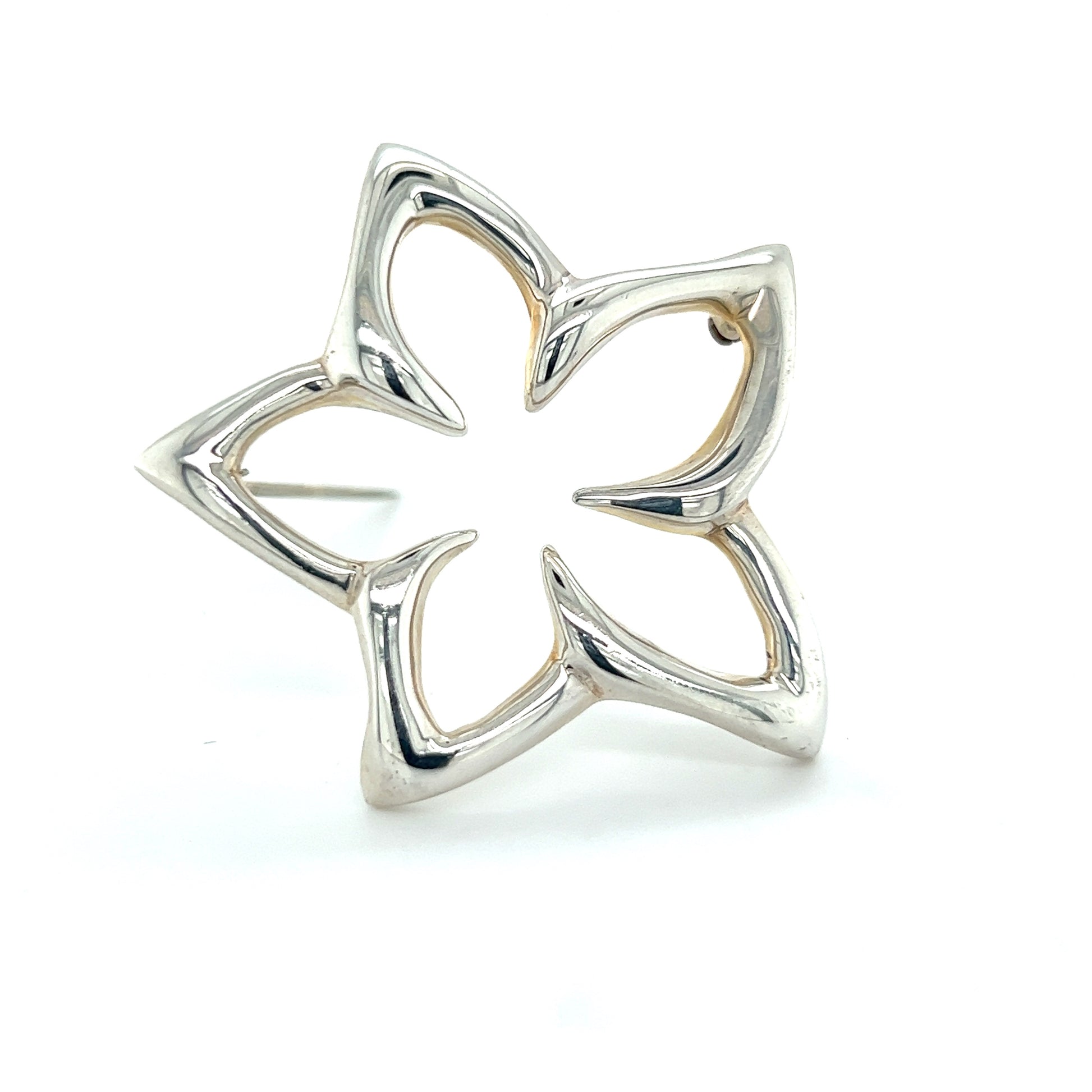 Tiffany & Co Estate Flower Brooch Silver TIF417