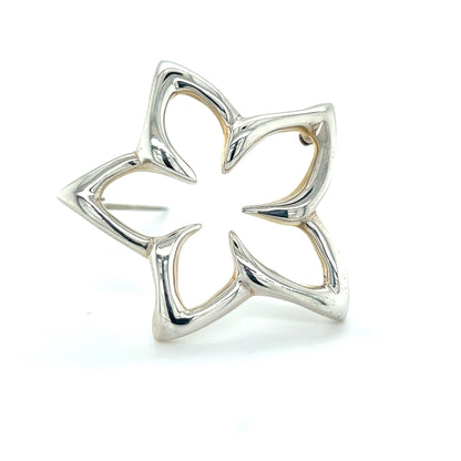 Tiffany & Co Estate Flower Brooch Silver TIF417