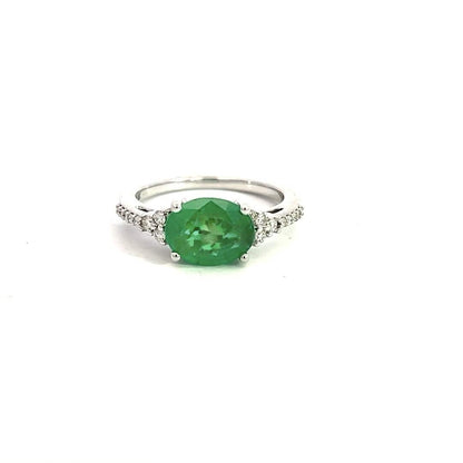 Natural Emerald Diamond Ring 6.25 14k W Gold 2.53 TCW Certified $4,975 402671