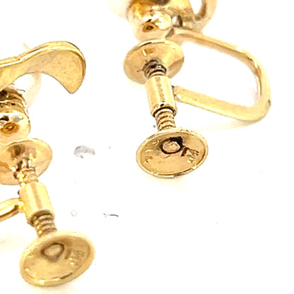 Mikimoto Estate Akoya Pearl Earrings 14k YG 6 mm 3.4 Grams M363