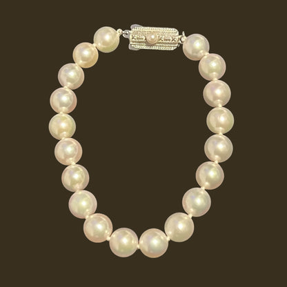 Mikimoto Estate Akoya Pearl Bracelet 7.25" Sterling Silver 8.5 mm M398