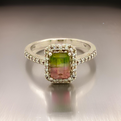 Multicolor Tourmaline Diamond Ring 14k Gold 1.15 TCW Certified $4,450 211930