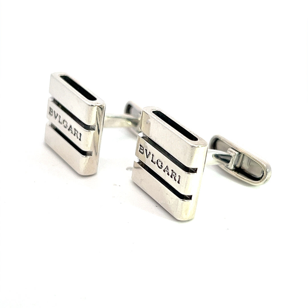 Bvlgari Estate Cufflinks Sterling Silver B15