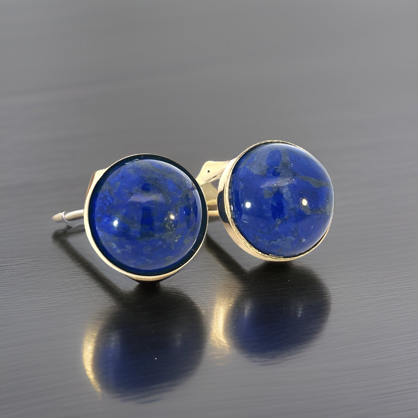 Natural Lapis Lazuli Cufflinks 14k Y Gold 40 CTW Certified $3,450 311039
