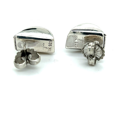 John Hardy Authentic Estate Stud Earrings 18k G Sterling Silver JH41