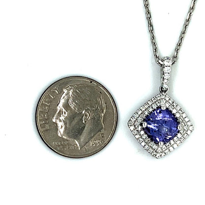 Diamond Sapphire Necklace 2.32 TCW 18k Gold Women Certified $4,950 921152