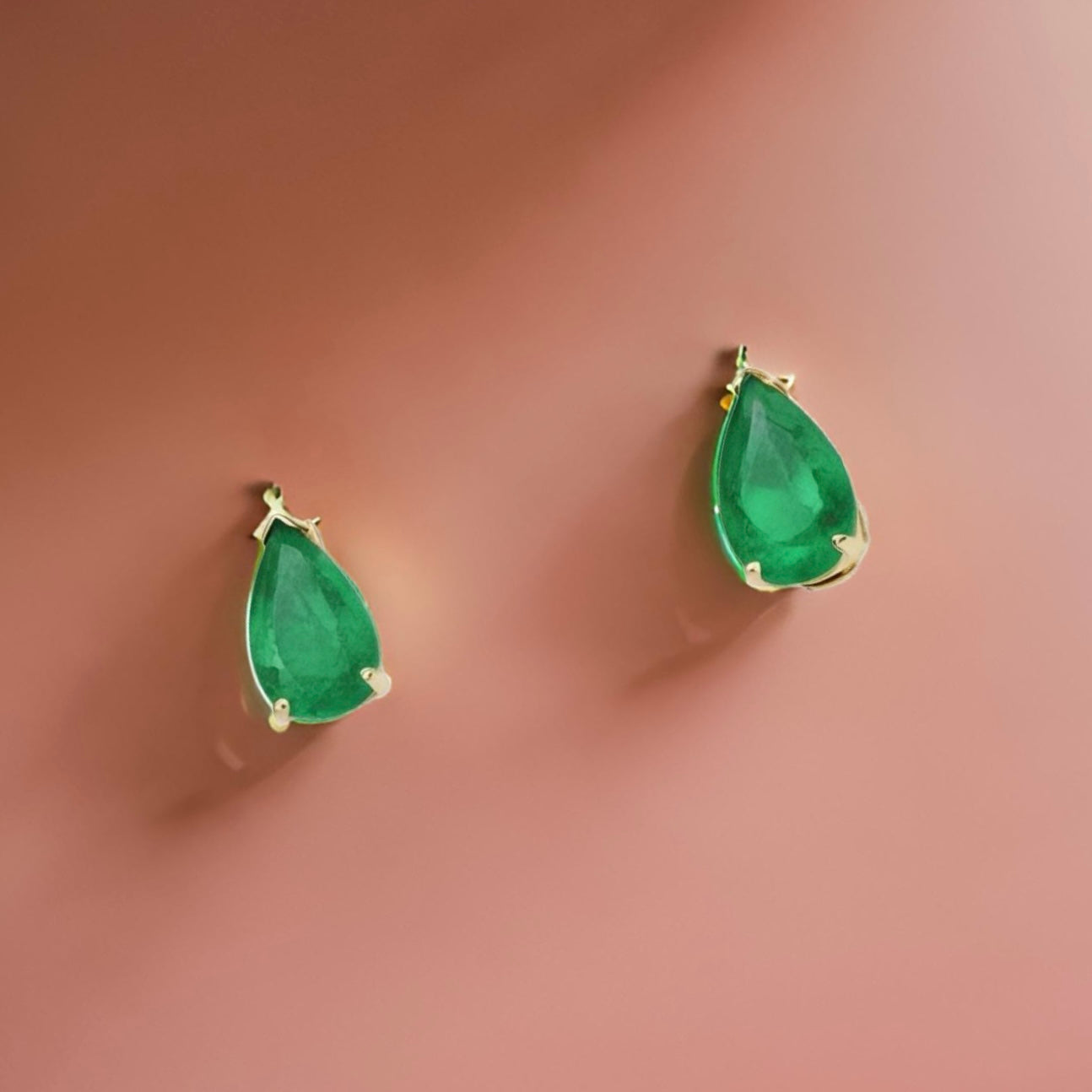 Natural Emerald Stud Earrings 14k Y Gold 1.60 Ctw Certified $2,790 215624